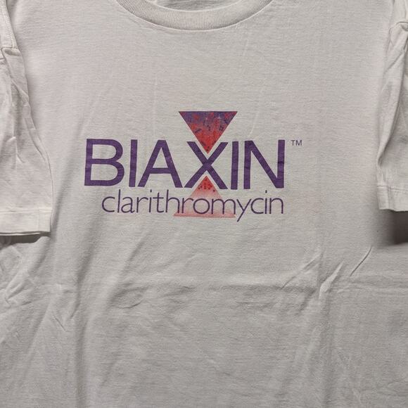 80s / 90s Biaxin Clarithromycin Drug Promo T shirt - Picture 3 of 5